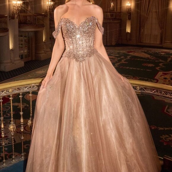 Formal dress.Mother of the bride gown.Gold,blue,green,prom party wedding guest - Picture 1 of 7